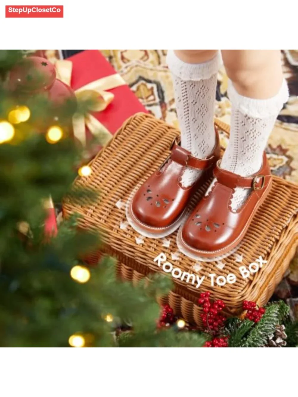 Toddler Girls Mary Jane Dress Shoes Ballet Flats Non-Slip Hook Loop